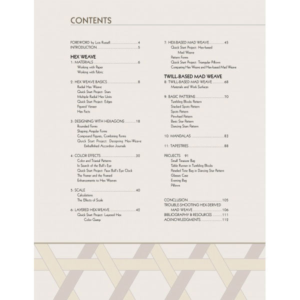 Hex Weave & Mad Weave - Table of Contents
