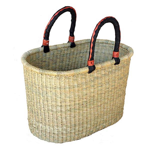 African Fair Trade Basket - Plain Oval