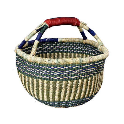 African Fair Trade Basket - Medium Round b