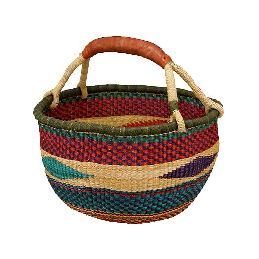 African Fair Trade Basket - Medium Round c