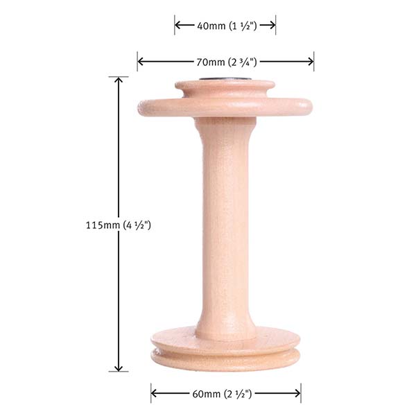 Ashford Double Drive Bobbin - Dimensions