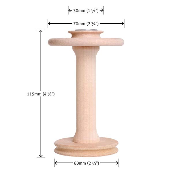 Ashford High Speed Double Drive Bobbin - Dimensions
