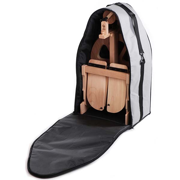Ashford Kiwi 3 Spinning Wheel Carry Bag - Open with Wheel