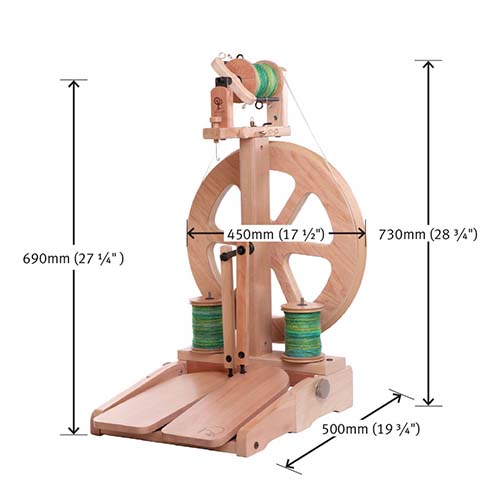 Ashford Kiwi 3 Spinning Wheel - Dimensions