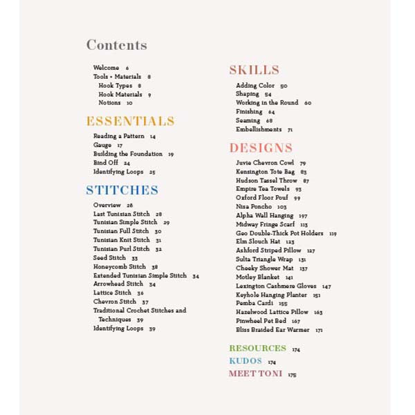 The Tunisian Crochet Handbook - Table of Contents