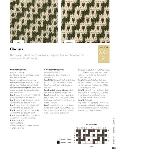 Mosaic Chart Directory for Knitting and Crochet - a