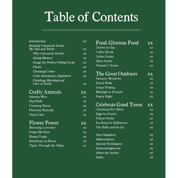 Charming Colorwork Socks - Table of Contents