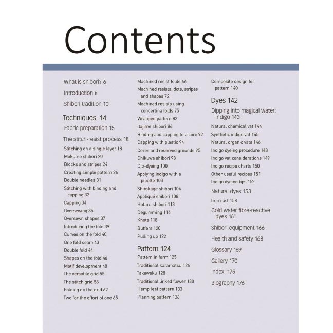 Stitched Shibori - Table of Contents