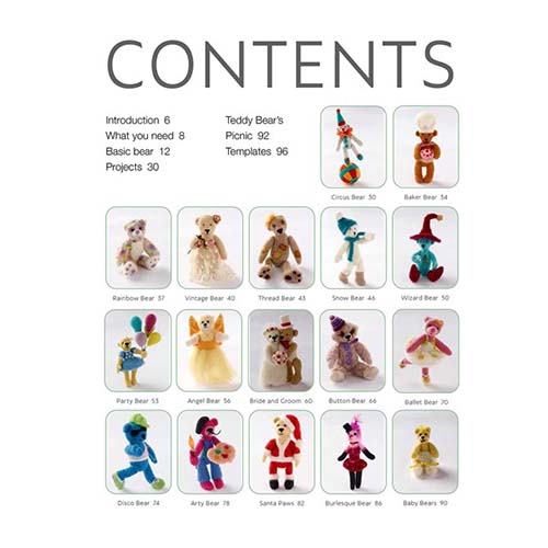 Needle Felting Teddy Bears for Beginners - Table of Contents