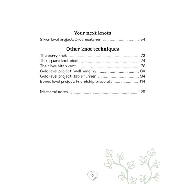 Pocket Book of Macrame - Table of Contents Cont.