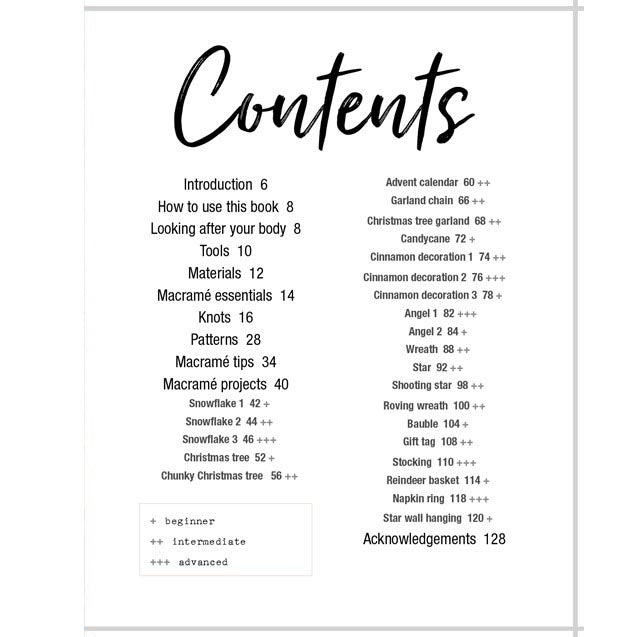 Macrame Christmas - Table of Contents