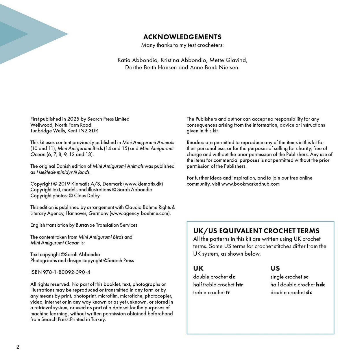 Mini Amigurumi Animals Kit - Acknowledgements