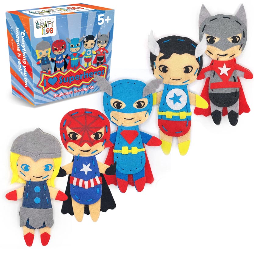 Craftiloo Sewing Kit for Kids - Superheroes