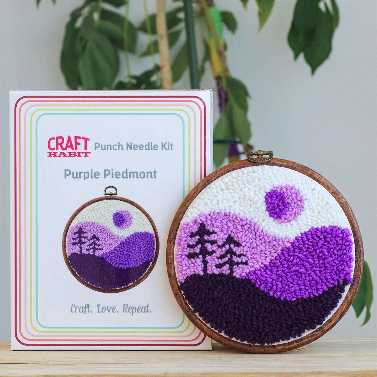 Craft Habit Punch Needle Kit - Purple Piedmont + Box