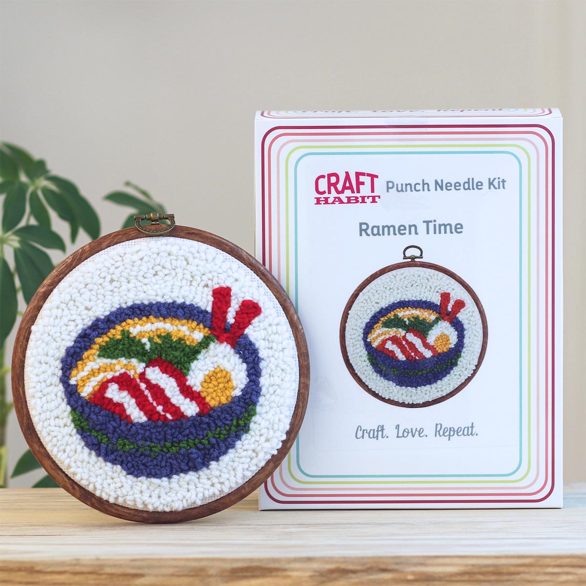Craft Habit Punch Needle Kit - Ramen Time + Box