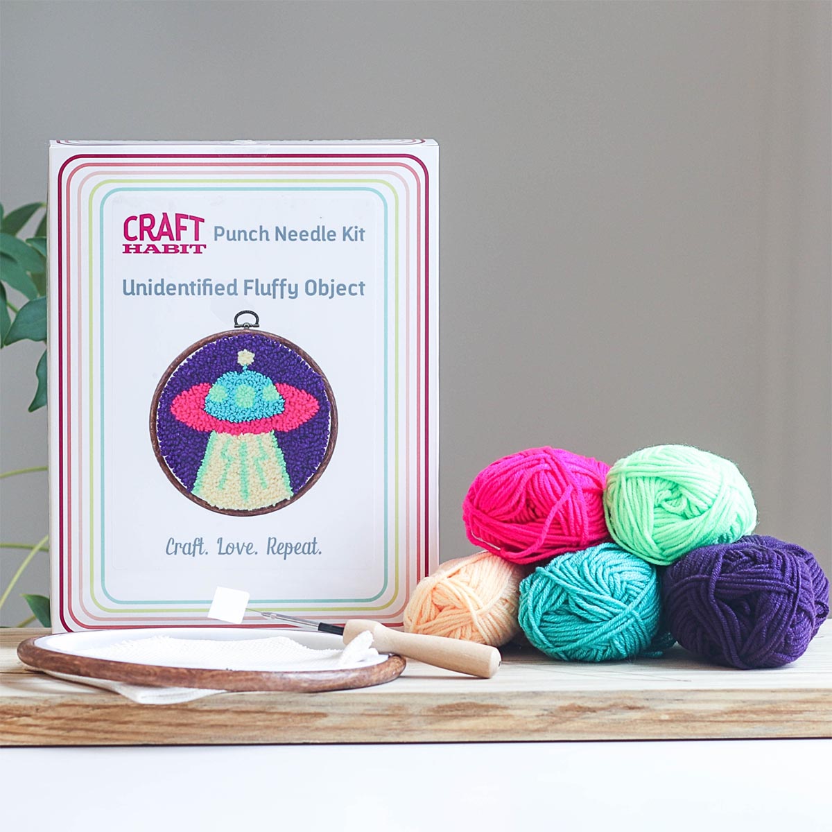 Craft Habit Punch Needle Kit - Unidentified Fluffy Object - Contents