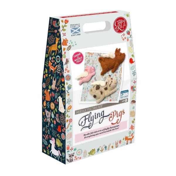 Flying Pigs Needle Felting Craft Kit Package