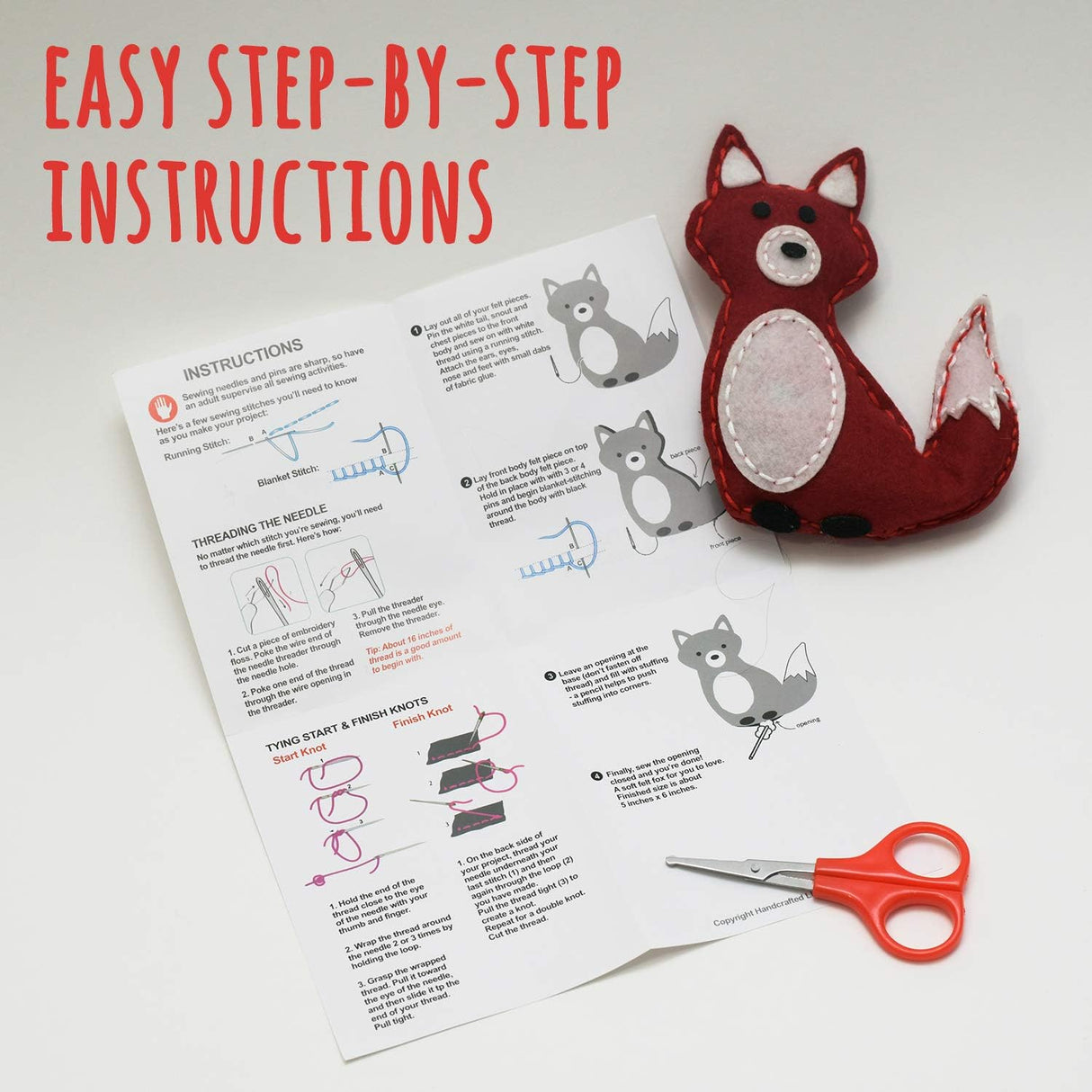 Woodland Friends Sewing Kit - Instructions