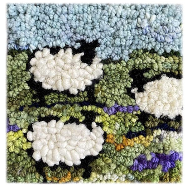 Beginner Rug Hooking Kit - Sheep in the Lavender