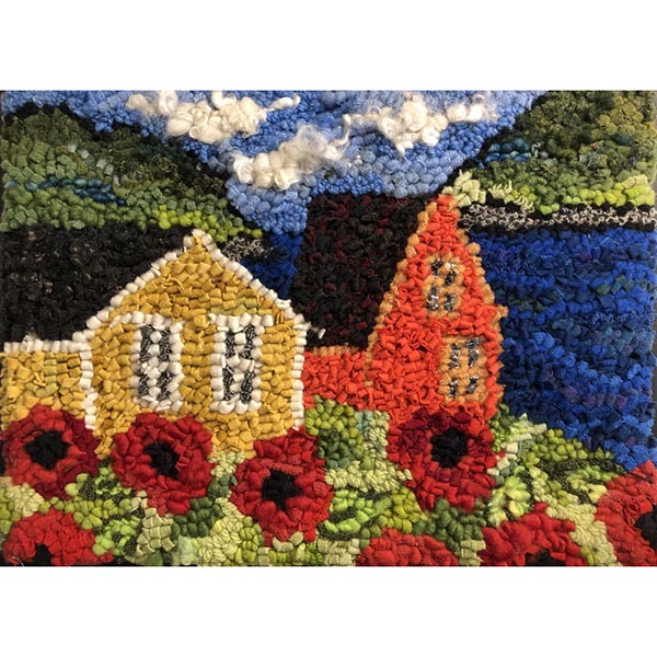 Beginner Rug Hooking Kit - Poppies on the Edge of Town