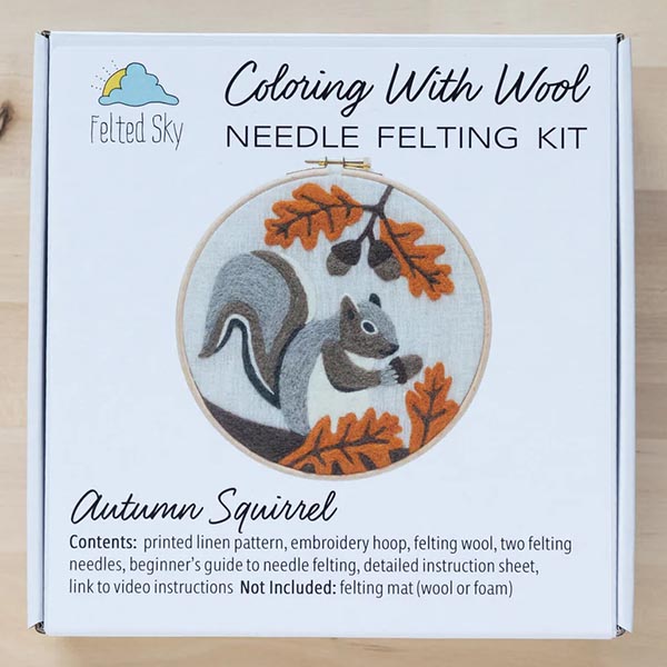 Coloring with Wool Needle Felting Kit - Autumn Squirrel - Package