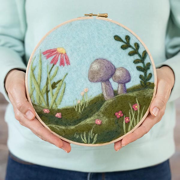 Painting with Wool Needle Felting Kit - Dani Ives' Toadstools - 676753026798