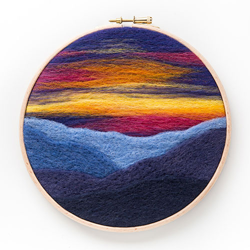 Painting with Wool Needle Felting Kit - Mountain Sunset - 676753026125