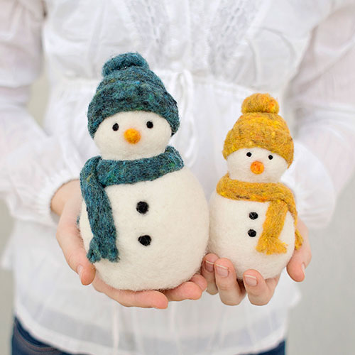Sculpting with Wool Needle Felting Kit - Snowmen