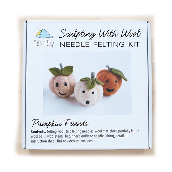 Sculpting with Wool Needle Felting Kit - Pumpkin Friends - Package
