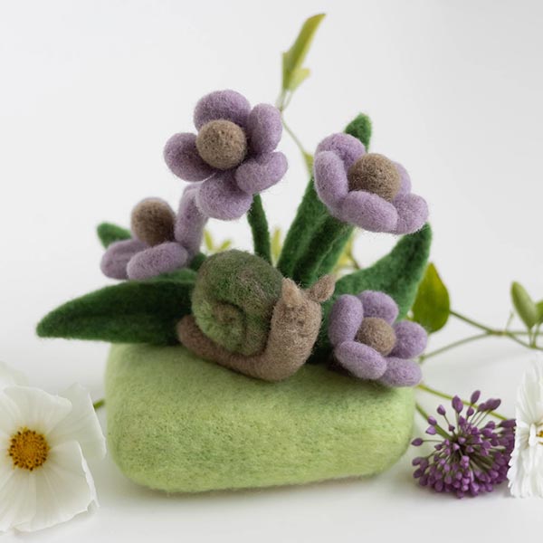 Sculpting with Wool Needle Felting Kit - Garden Snail - Project Finished