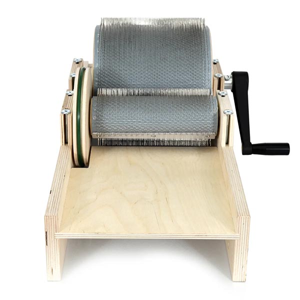 Golden Fleece Drum Carder - End View