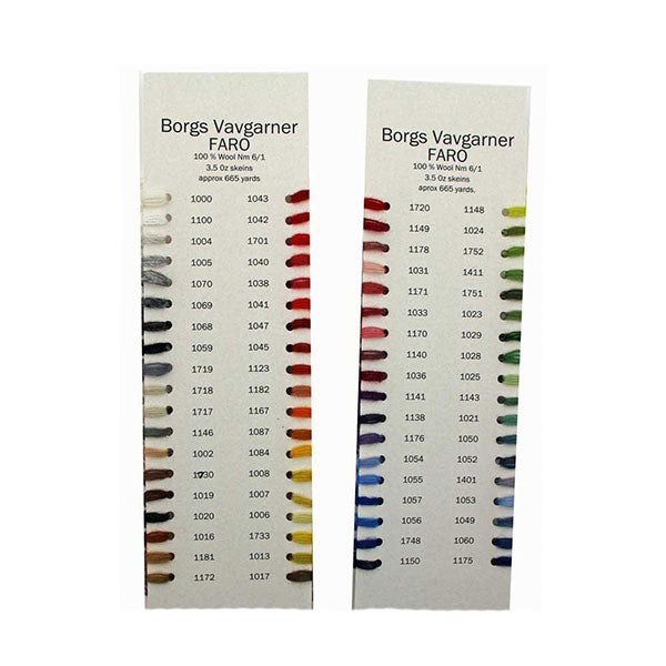 FARO Wool Yarn Color Card