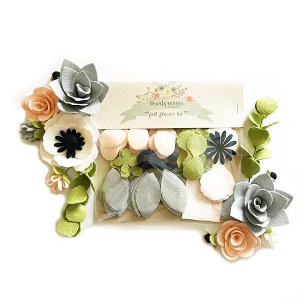 Felt Flower Craft Kit - Anemone Arrangement - Package