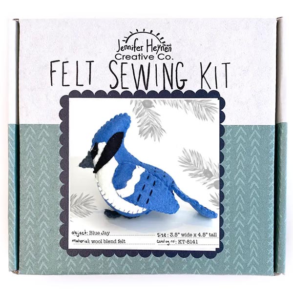 Jennifer Heynen Felt Sewing Kit - Blue Jay - Box