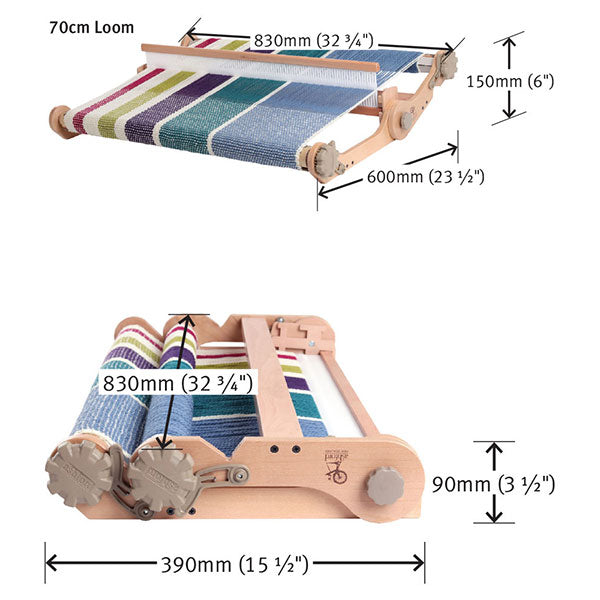 Ashford Knitters Loom Dimensions