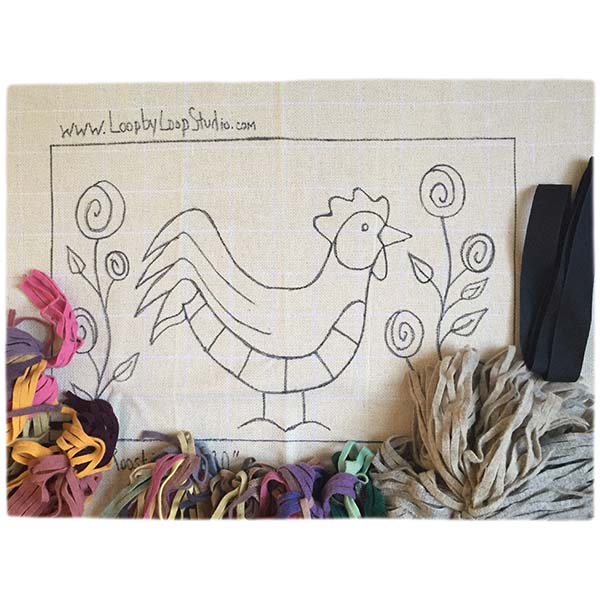 Rug Hooking Kit - Funky Rooster - Pattern