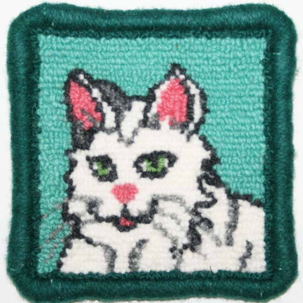 Complete Coaster Rug Hooking Kit - Cat