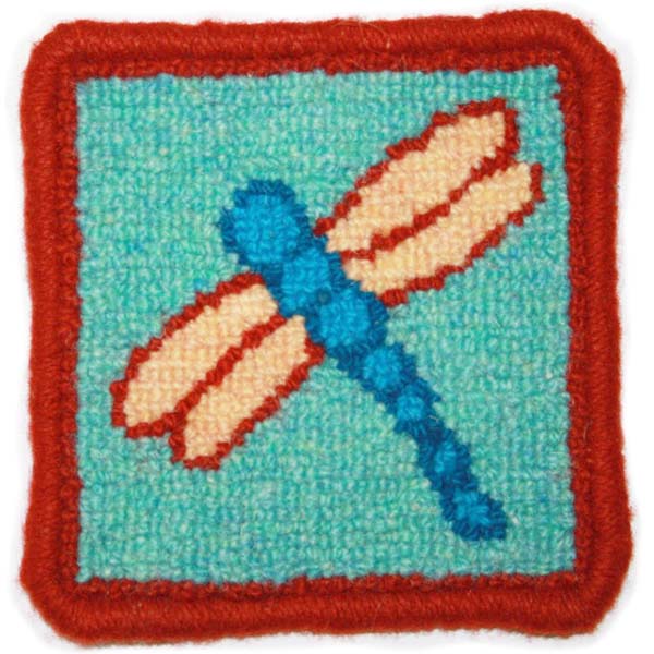 Complete Coaster Rug Hooking Kit - Dragonfly