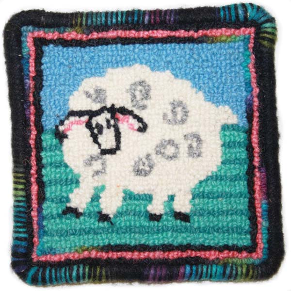 Complete Coaster Rug Hooking Kit - Sheep