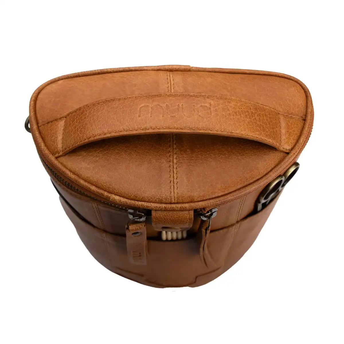 muud Grace – Crescent Leather Knitting Project Bag - The Woolery