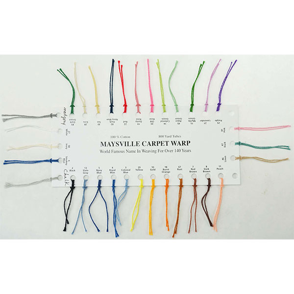 Maysville 8/4 Cotton Rug Warp Yarn Color Card - B