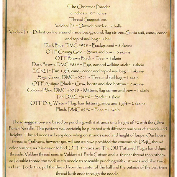 Floss Color Key - Christmas Parade