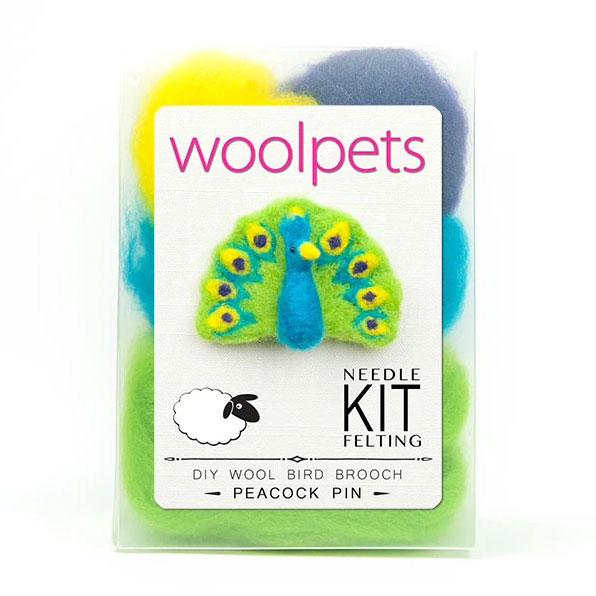 WoolPets Needle Felting Kit - Peacock Pin - 850001439121