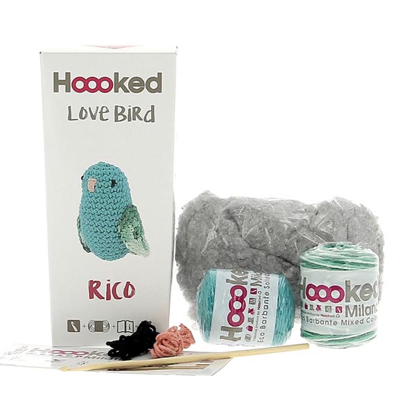 Hoooked Amigurumi DIY Kit w/ Eco Barbante Yarn - Love Bird - Package