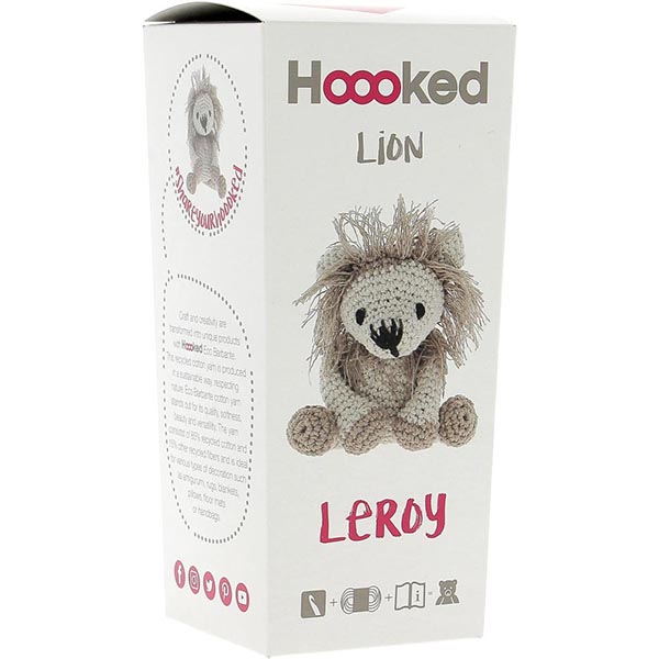 Hoooked Amigurumi DIY Kit w/ Eco Barbante Yarn - Lion Leroy - Package