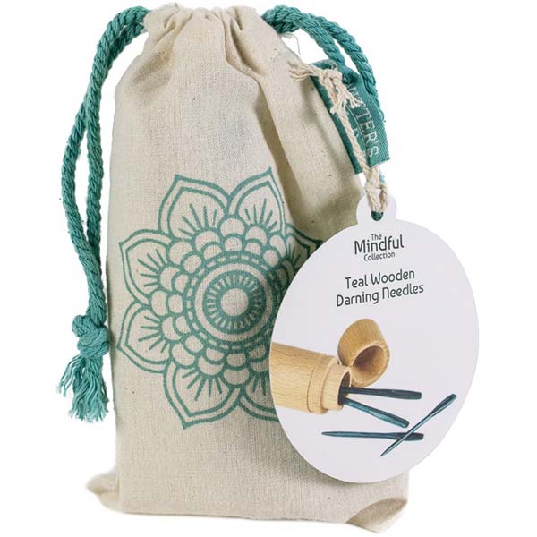 KnitPro Teal Wooden Darning Needles - Bag