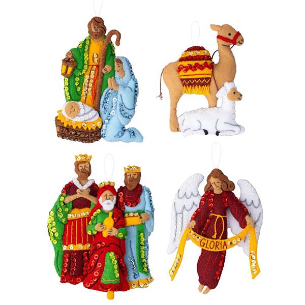 Bucilla Felt Ornaments Applique Kit - Silent Night - 046109895727