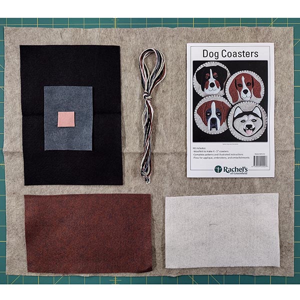 Felt Coaster Kit - Dogs - Contents