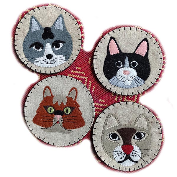 Felt Coaster Kit - Cats - 6330002220002