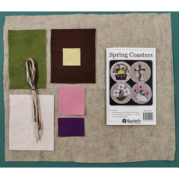 Felt Coaster Kit - Spring - Contents